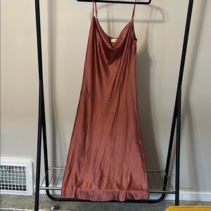 Dress Forum Satin Cowl Neck Dress in Copper